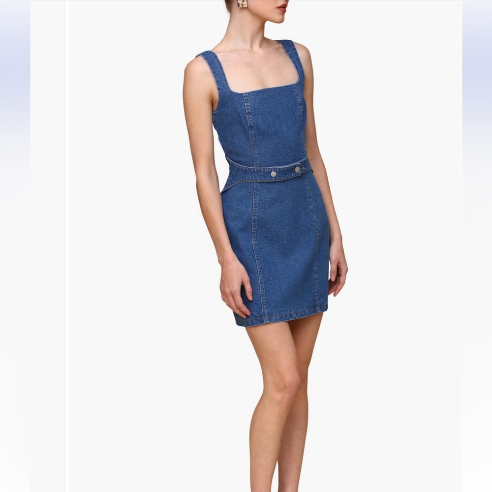 Avec Les Filles Harness Denim Body-Con Dress